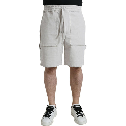 Dolce & Gabbana Beige Cotton Corduroy Men's Bermuda Shorts Dolce & Gabbana Gray