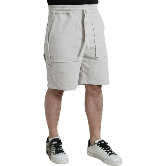 Dolce & Gabbana Beige Cotton Corduroy Men's Bermuda Shorts Dolce & Gabbana Gray