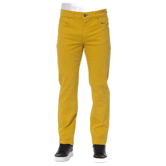 Trussardi Jeans Yellow Cotton Men Pant Trussardi Jeans Goldenrod