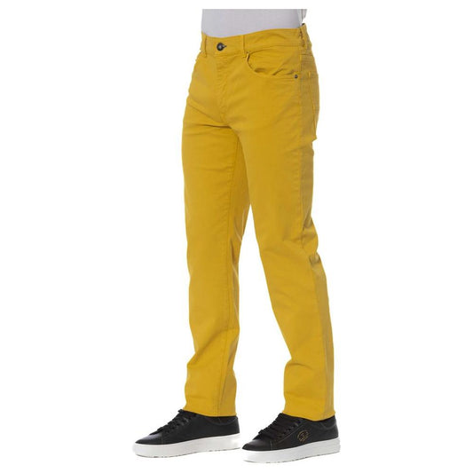 Trussardi Jeans Yellow Cotton Men Pant Trussardi Jeans Goldenrod