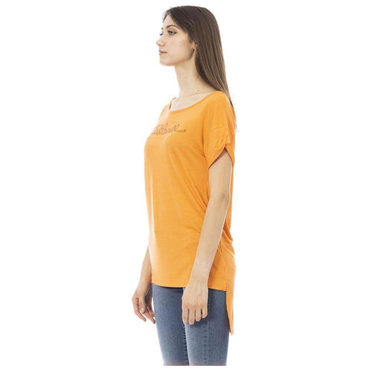 Just Cavalli Orange Cotton Women T-Shirt Just Cavalli Sandy Brown