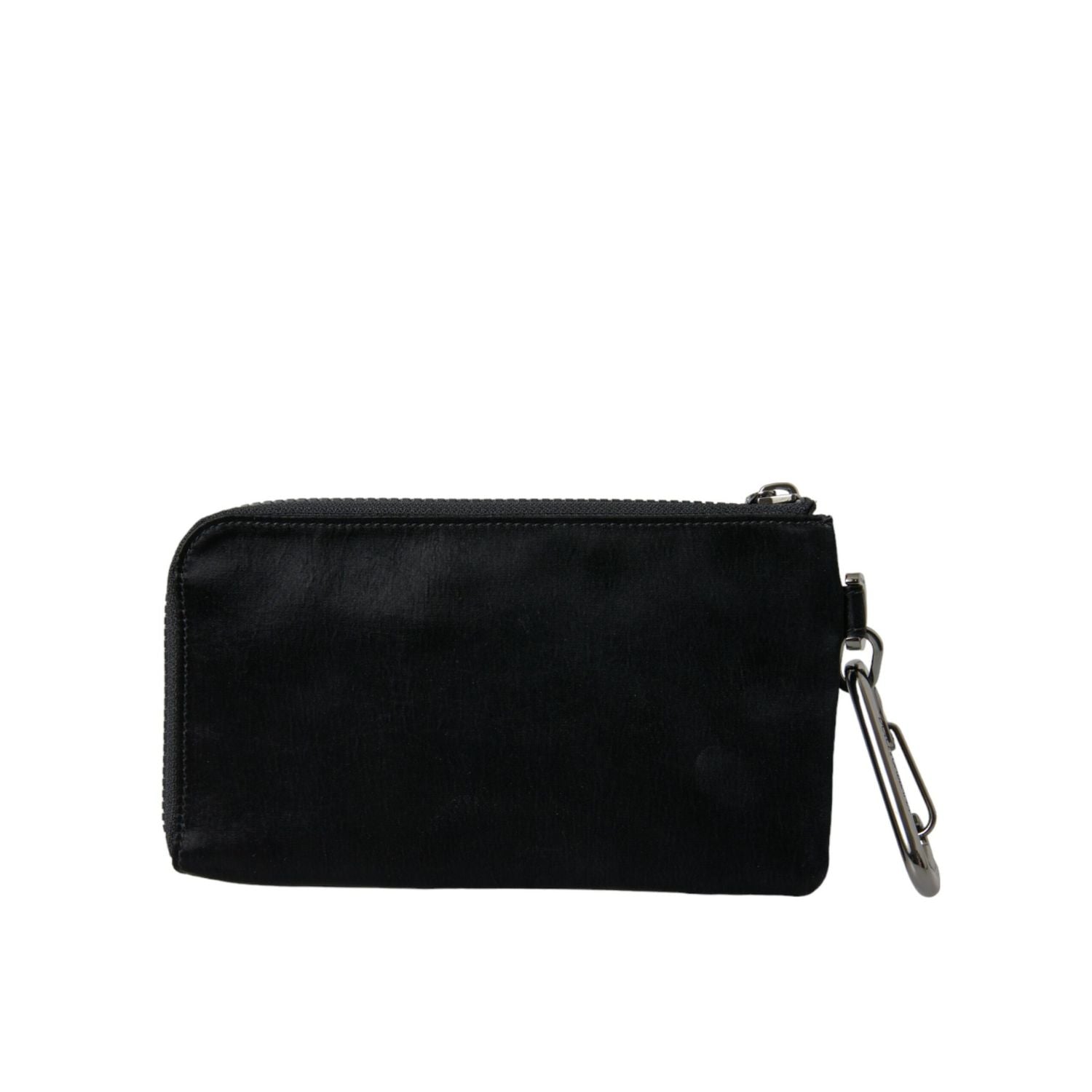 Dolce & Gabbana Black Nylon Logo Plaque Keyring Pouch Clutch Bags