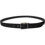 Dolce & Gabbana Black Suede Leather Gold Metal Buckle Belt BEL9126-110
