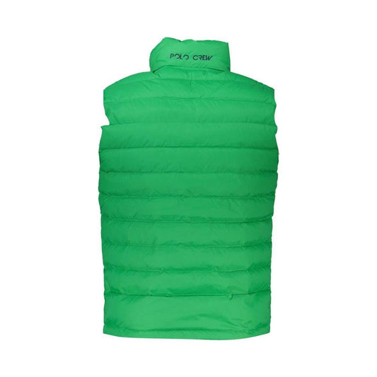 La Martina Sleek Sleeveless Green Jacket with Embroidery La Martina Medium Sea Green