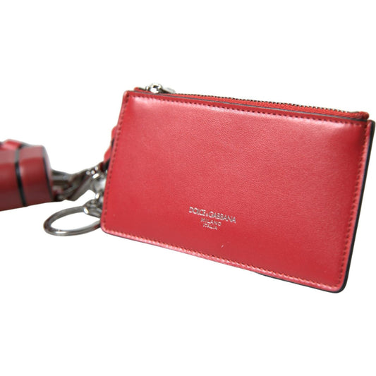 Dolce & Gabbana Elegant Red Leather Airpods Case Dolce & Gabbana Maroon
