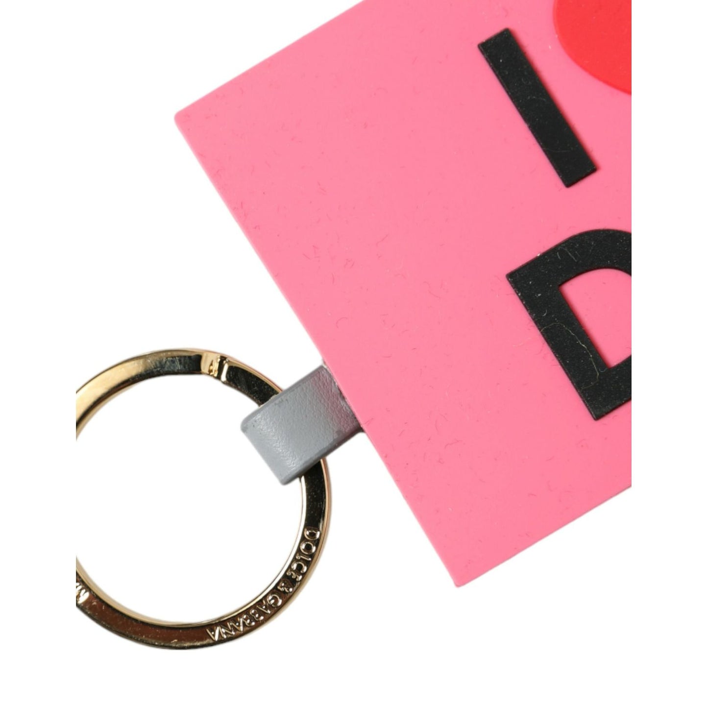 Dolce & Gabbana Pink Silicone DG Logo Gold Brass Keychain