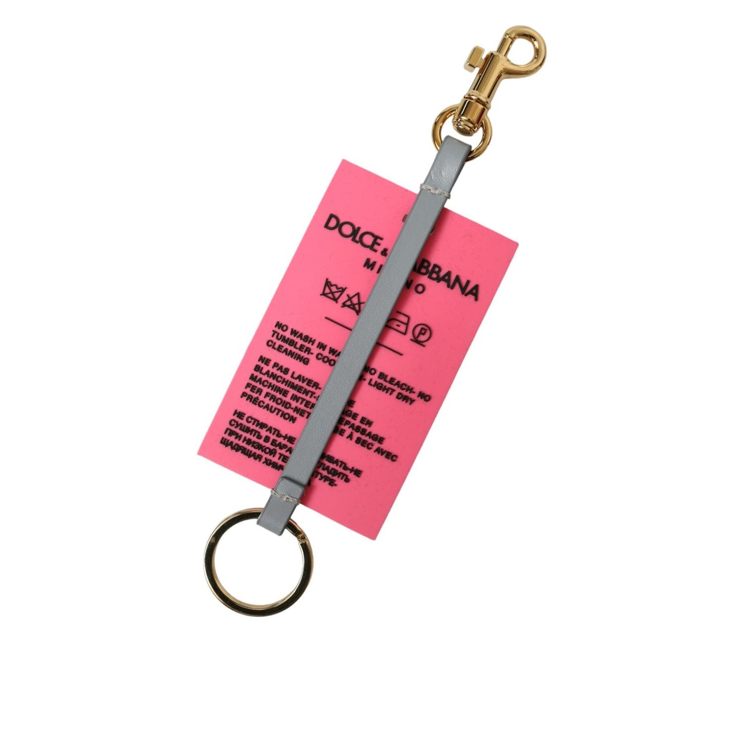 Dolce & Gabbana Pink Silicone DG Logo Gold Brass Keychain