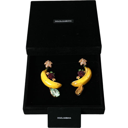 Dolce & Gabbana Chic Clip-on Banana Dangle Earrings Earrings Dolce & Gabbana Black