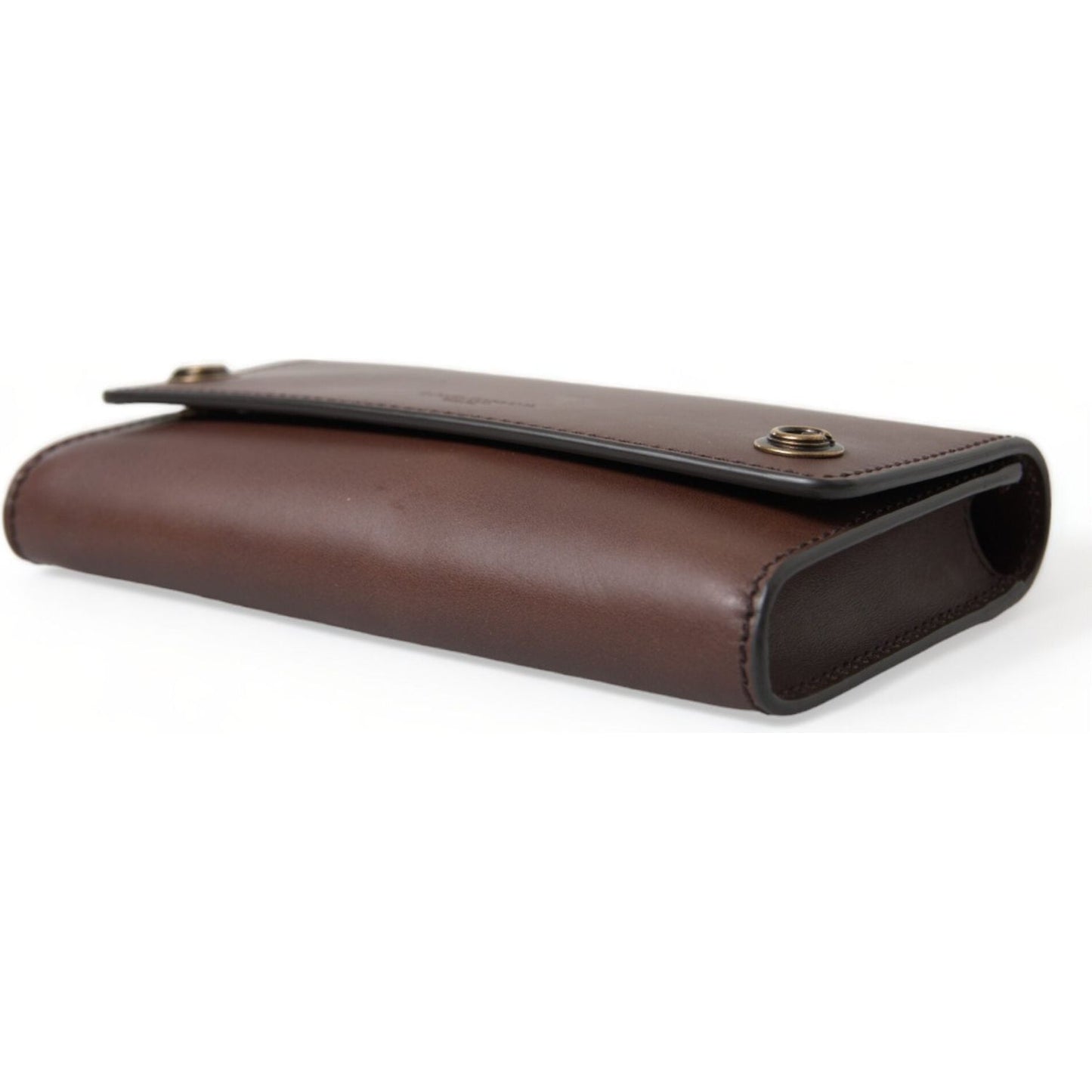 Dolce & Gabbana Brown Leather Logo Embossed Men Mini Shoulder Bag