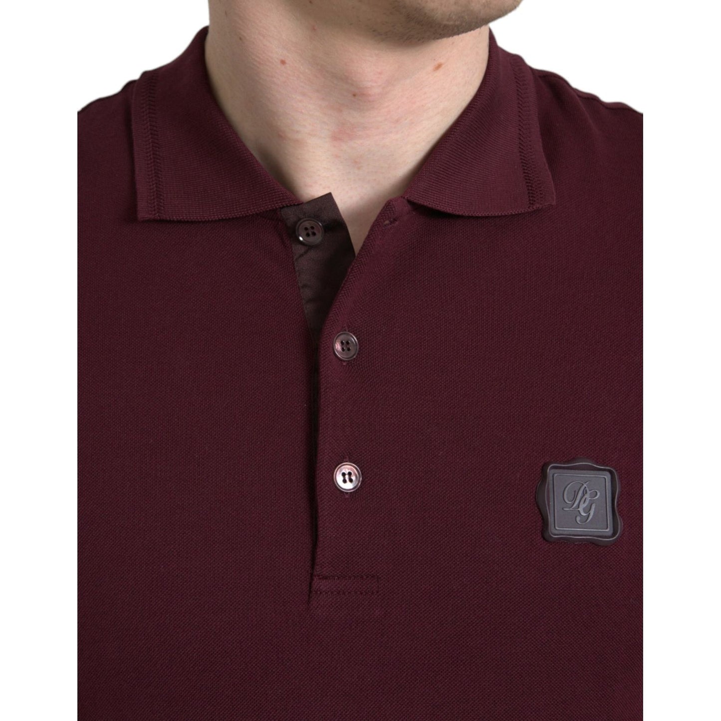 Dolce & Gabbana Maroon Collared Short Sleeves Polo T-shirt
