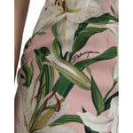 Dolce & Gabbana Pink Lily Viscose Sheath Stretch Mini Dress