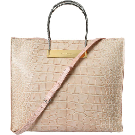 Balenciaga Alligator Leather Chic Pink Tote Bag Balenciaga Gray