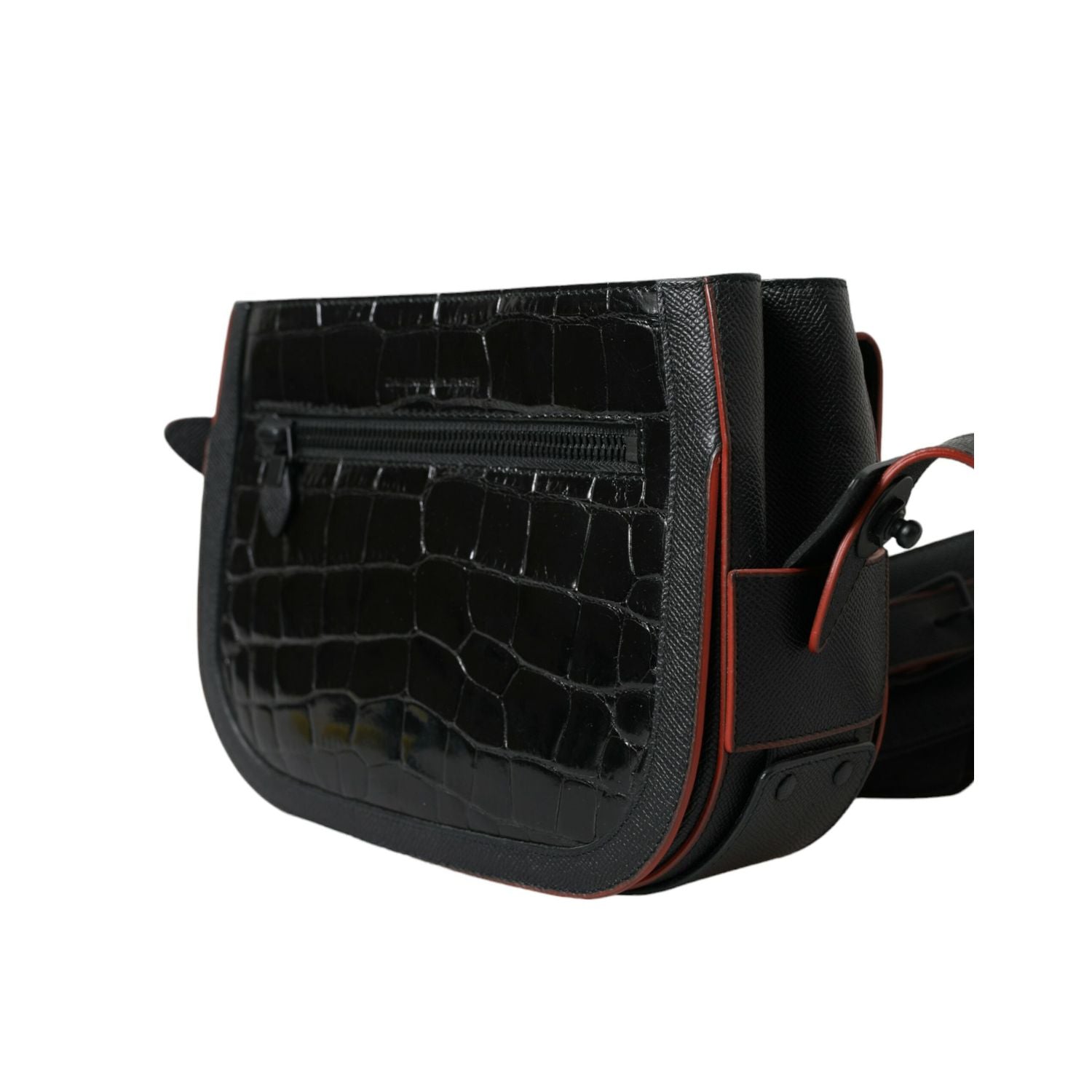 Balenciaga Black Exotic Leather Shoulder Crossbody Camera Bag