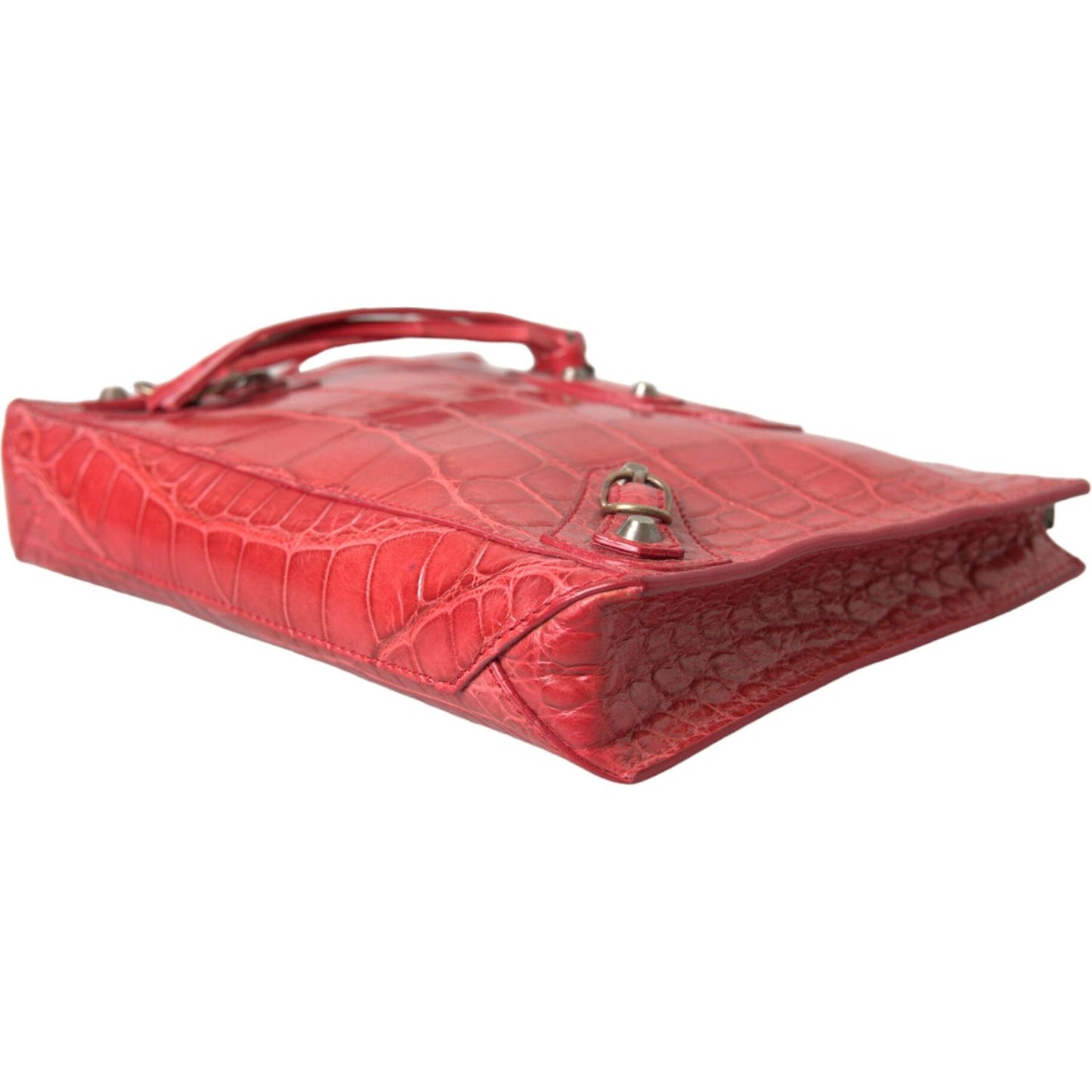 Balenciaga Red Exotic Skin Leather Classic Pouch Purse Wristlet Bag