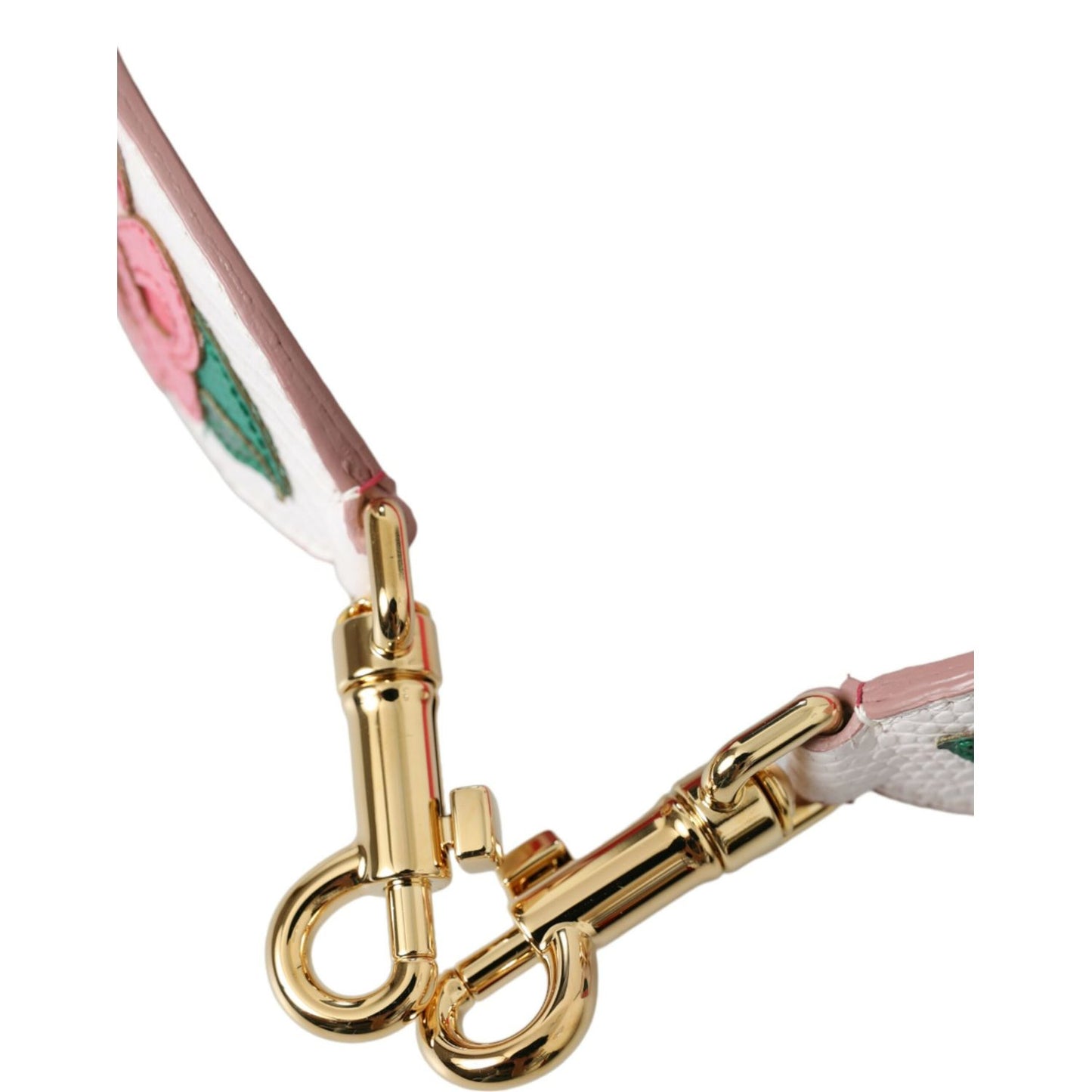 Dolce & Gabbana White Floral Leather Accessory Shoulder Strap