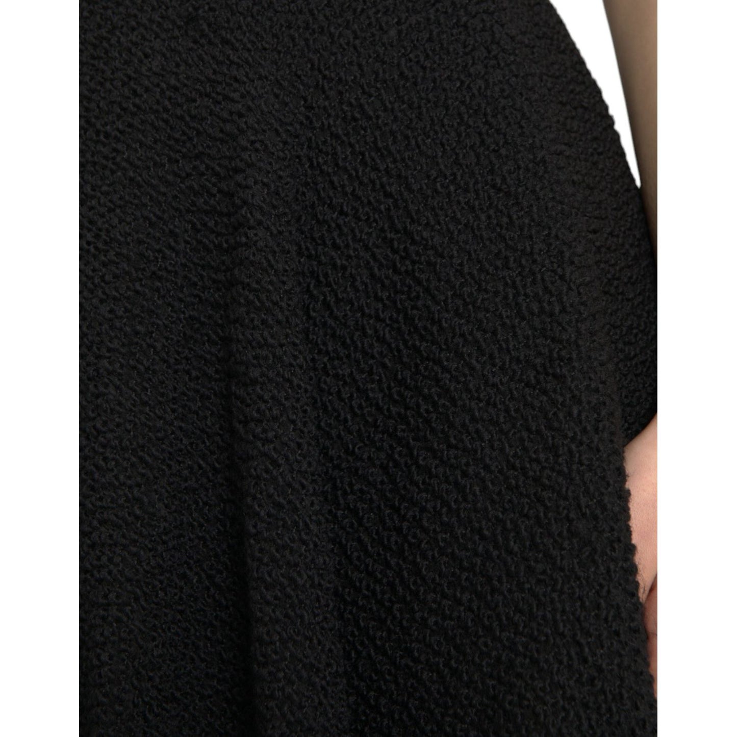 Dolce & Gabbana Black High Waist A-line Knee Length Skirt SKI1993-38