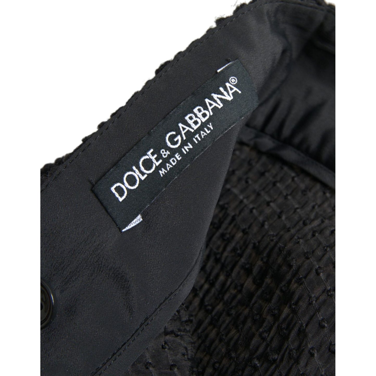 Dolce & Gabbana Black High Waist A-line Knee Length Skirt SKI1993-38