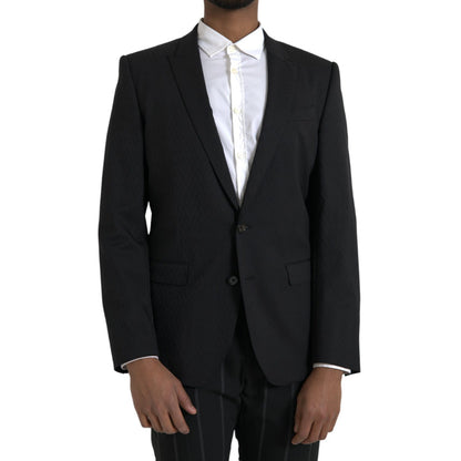 Dolce & Gabbana Black MARTINI Slim Fit Jacket Coat Blazer
