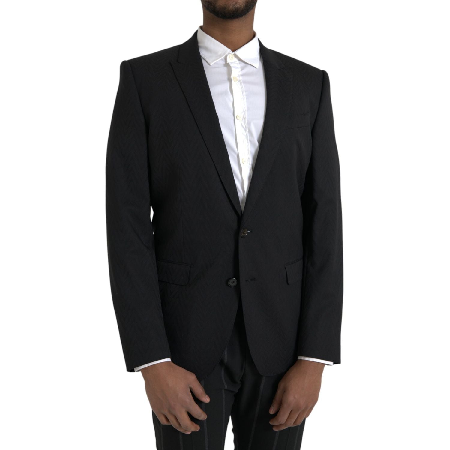 Dolce & Gabbana Black MARTINI Slim Fit Jacket Coat Blazer