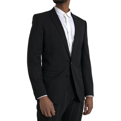 Dolce & Gabbana Black MARTINI Slim Fit Jacket Coat Blazer