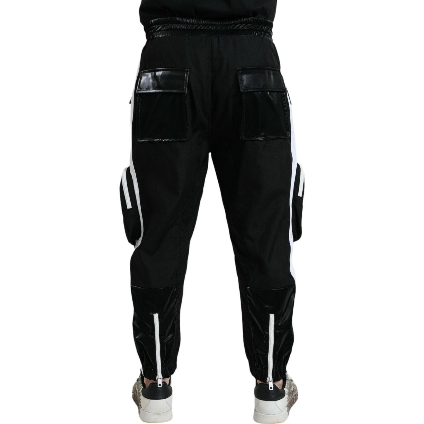 Dolce & Gabbana Black Nylon Cargo Jogger Men Sweatpants Pants PAN75072-48