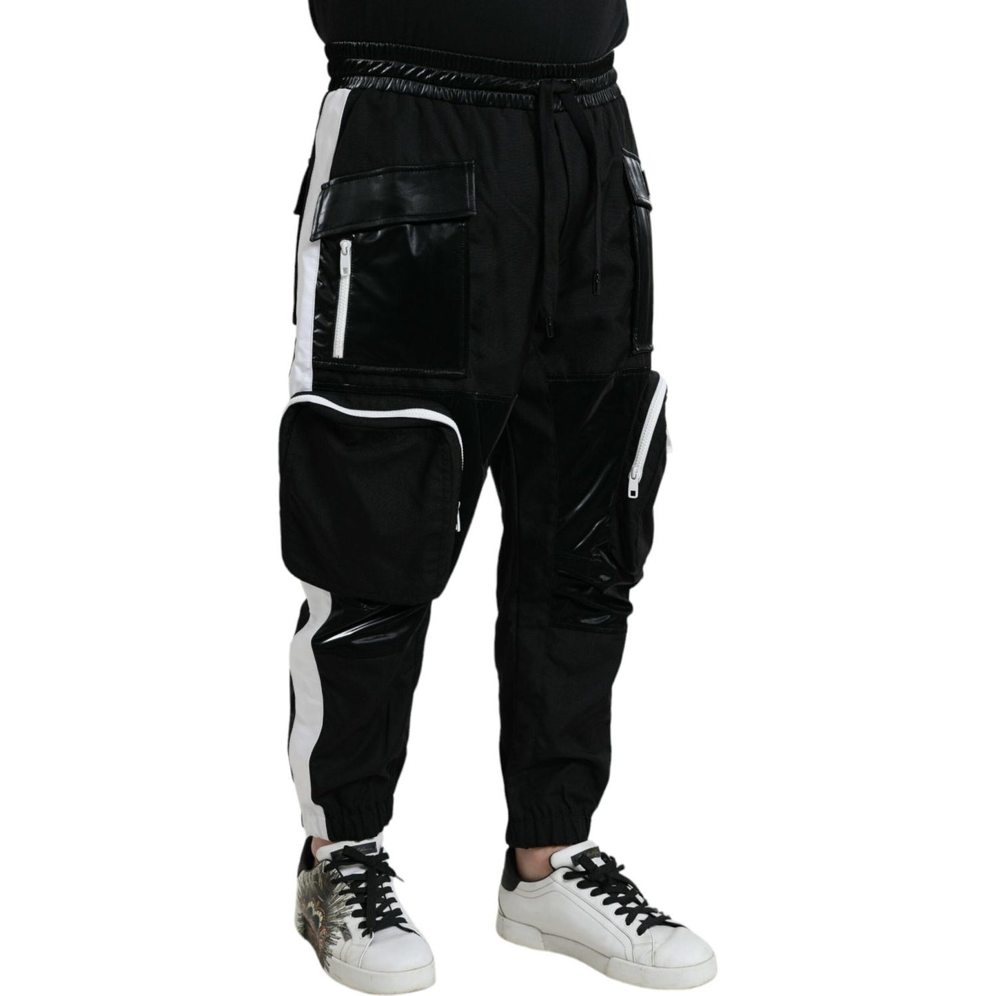 Dolce & Gabbana Black Nylon Cargo Jogger Men Sweatpants Pants PAN75072-48