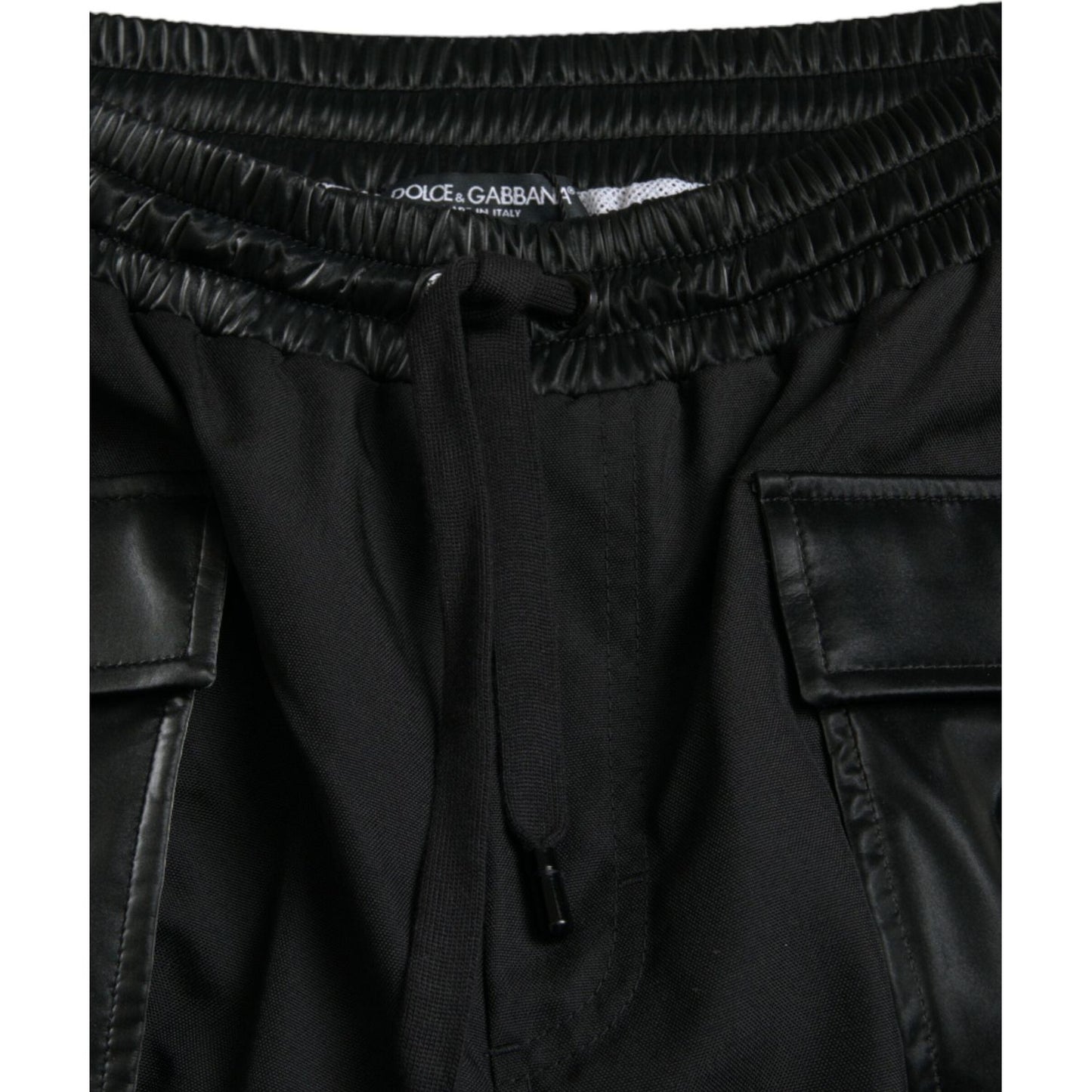 Dolce & Gabbana Black Nylon Cargo Jogger Men Sweatpants Pants PAN75072-48