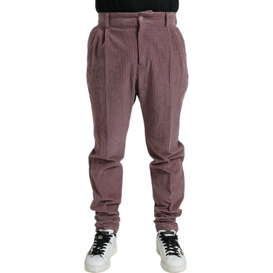 Dolce & Gabbana Purple Corduroy Cotton Stretch Skinny Pants Dolce & Gabbana Dim Gray