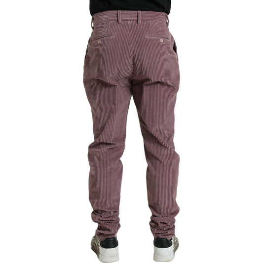 Dolce & Gabbana Purple Corduroy Cotton Stretch Skinny Pants Dolce & Gabbana Dim Gray