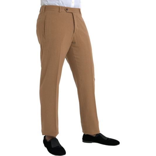Prada Beige Cashmere Men Straight Fit Dress Pants Prada Dim Gray