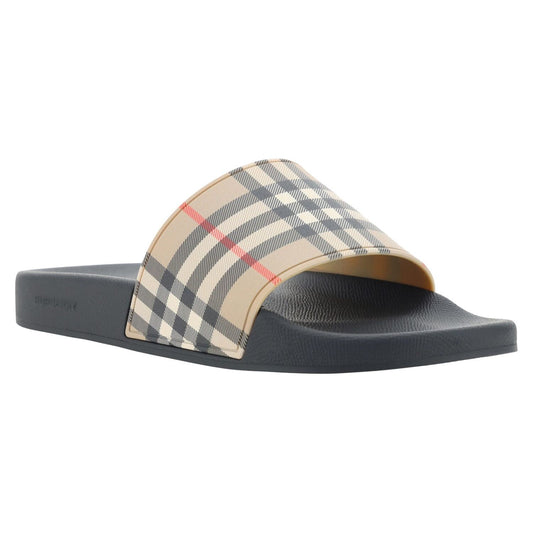 Burberry Brown Rubber Slides Sandals Burberry Dark Slate Gray