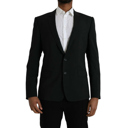 Dolce & Gabbana Blue GOLD Notch Single Breasted Coat Blazer