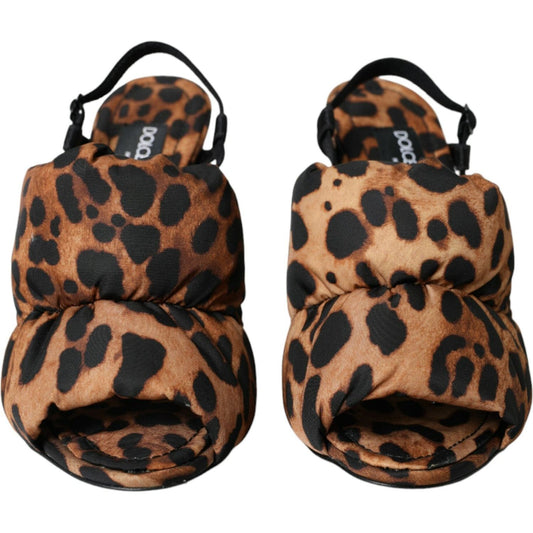 Dolce & Gabbana Brown Leopard Slingback Heels Sandals Shoes Dolce & Gabbana Dark Slate Gray
