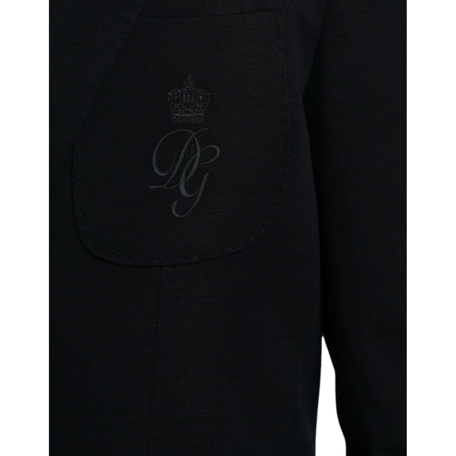 Dolce & Gabbana Black Wool Single Breasted Coat Blazer