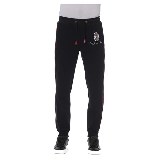 Trussardi Black Cotton Men Sports Pant Trussardi Black