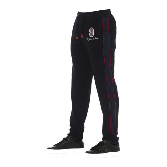 Trussardi Black Cotton Men Sports Pant Trussardi Black