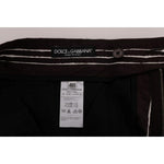 Dolce & Gabbana Bordeaux White Striped Hemp Casual Shorts