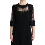 Dolce & Gabbana Black Stretch Shift Long Maxi Dress