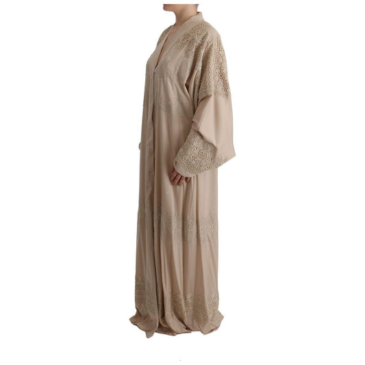 Dolce & Gabbana Elegant Beige Cape Kaftan Dress Dolce & Gabbana Dim Gray