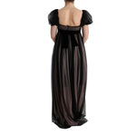 Dolce & Gabbana Black Pink Silk Long Shift Dress