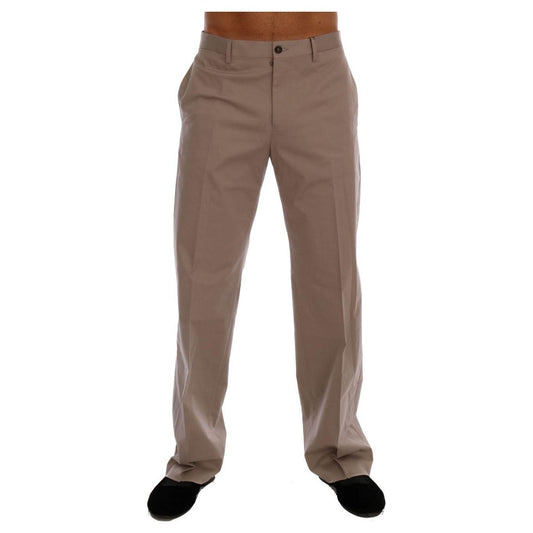 Dolce & Gabbana Chic Beige Chinos Casual Pants Jeans & Pants Dolce & Gabbana Dim Gray
