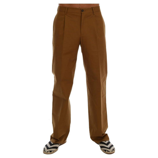 Dolce & Gabbana Elegant Brown Formal Trousers for Men Dolce & Gabbana Saddle Brown