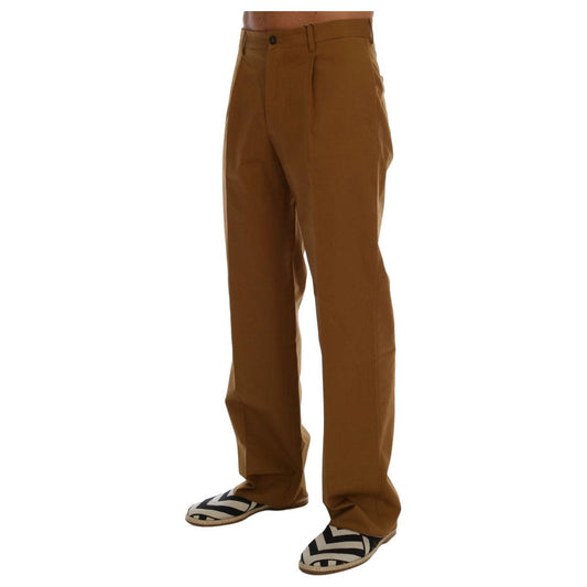 Dolce & Gabbana Elegant Brown Formal Trousers for Men Dolce & Gabbana Saddle Brown