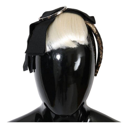 Dolce & Gabbana Black Crystal White Diadem Headband