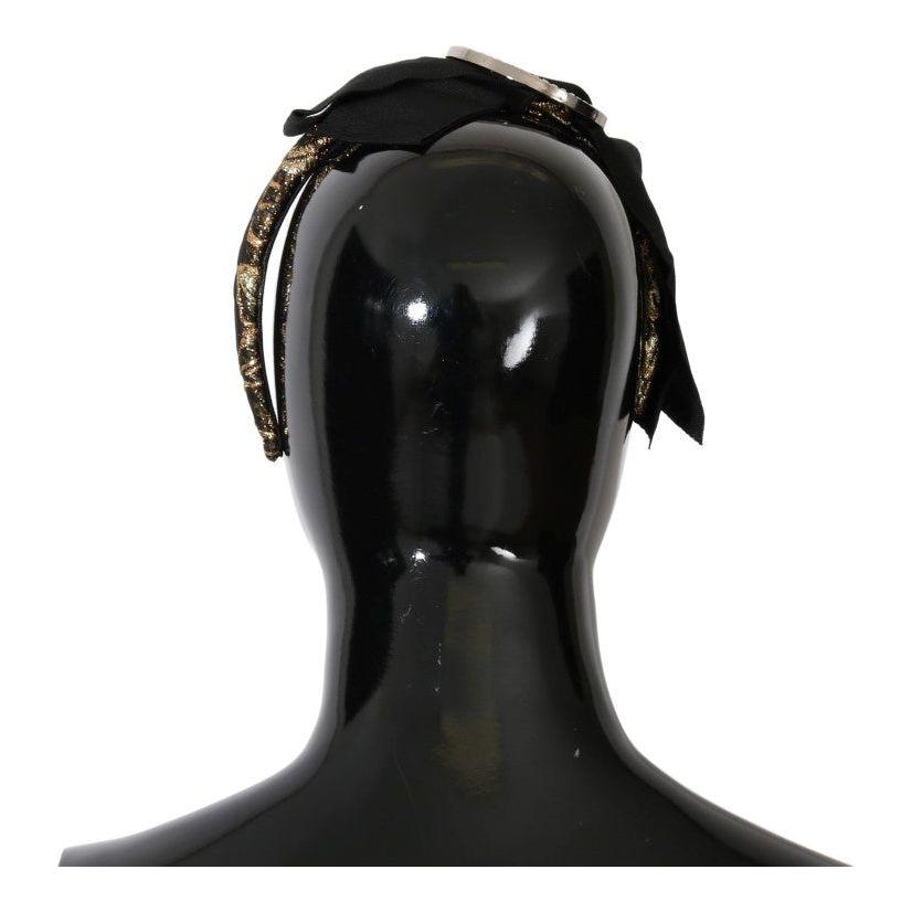 Dolce & Gabbana Black Crystal White Diadem Headband