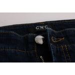 Costume National Blue Cotton Bootcut Flared Jeans Jeans & Pants