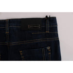 Costume National Blue Cotton Bootcut Flared Jeans Jeans & Pants