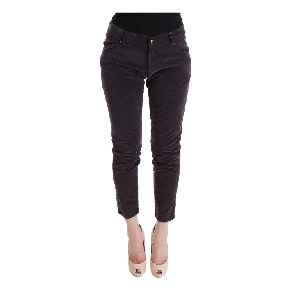 Ermanno Scervino Brown Cotton Cropped Casual Pants