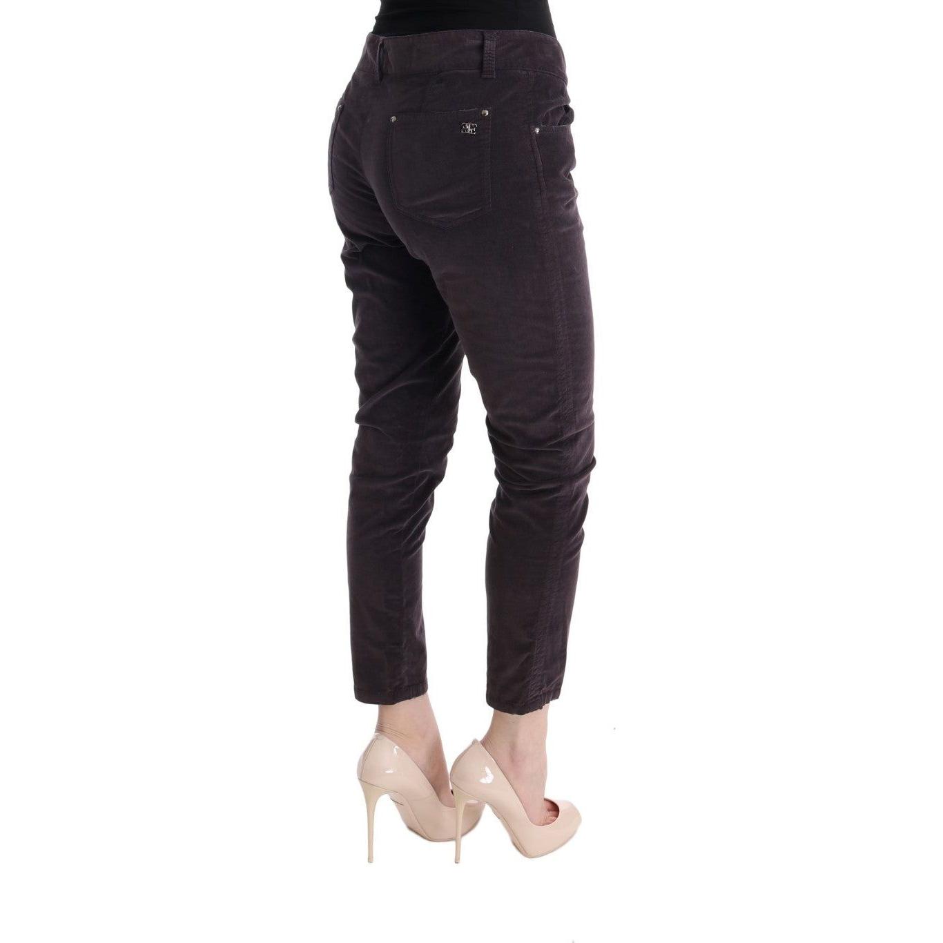 Ermanno Scervino Brown Cotton Cropped Casual Pants