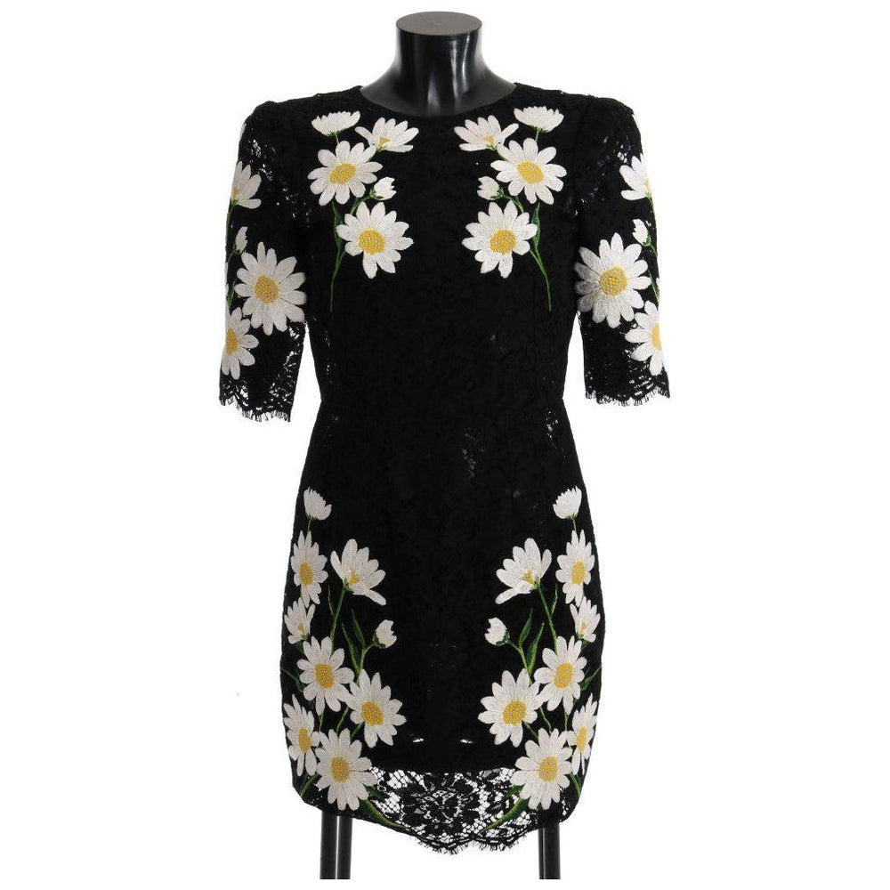 Dolce & Gabbana Black Floral Lace Chamomile Sicily Dress SIG60665-1